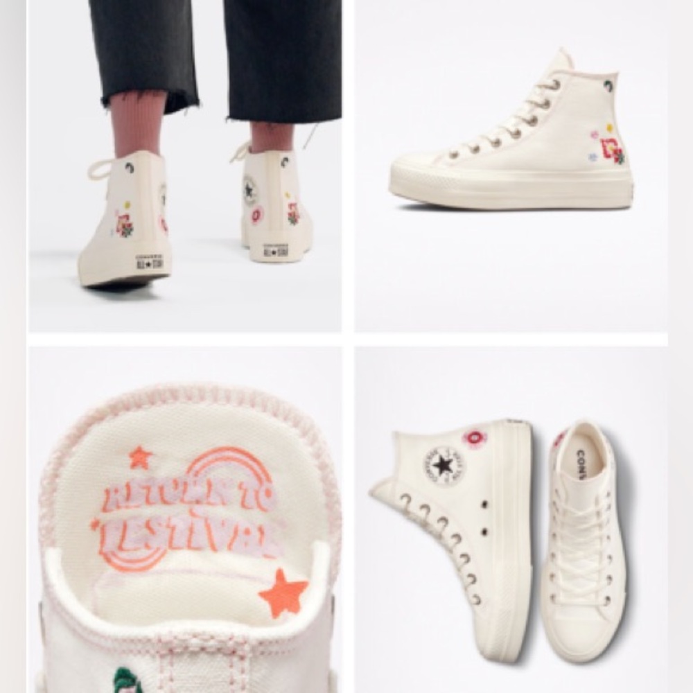 Converse Chuck Taylor All Star Lift Platform high-top sneaker with embroidery.